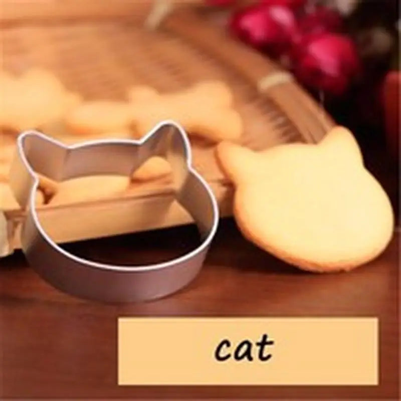2PCS Stainless Steel Cat Shape Cake Mold DIY Fondant Mould Cookie Cutters Baking Tools Zpaxo