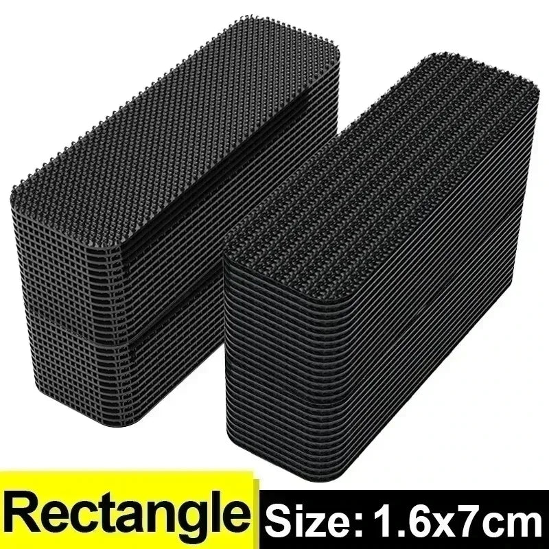 Carpet Fixing Stickers 100/2pcs Double High Adhesive Car Fixed Patches Non-slip Mat Home Floor Foot Mats Non-slip Grip Tapes New Zpaxo 10pcs-Rectangle16x70