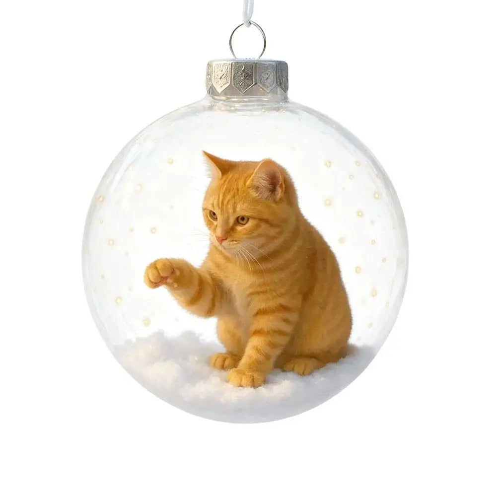 3D Cat Christmas Ornament | Kitten Bauble Gift for Cat Lovers Christmas Ornament Zpaxo E
