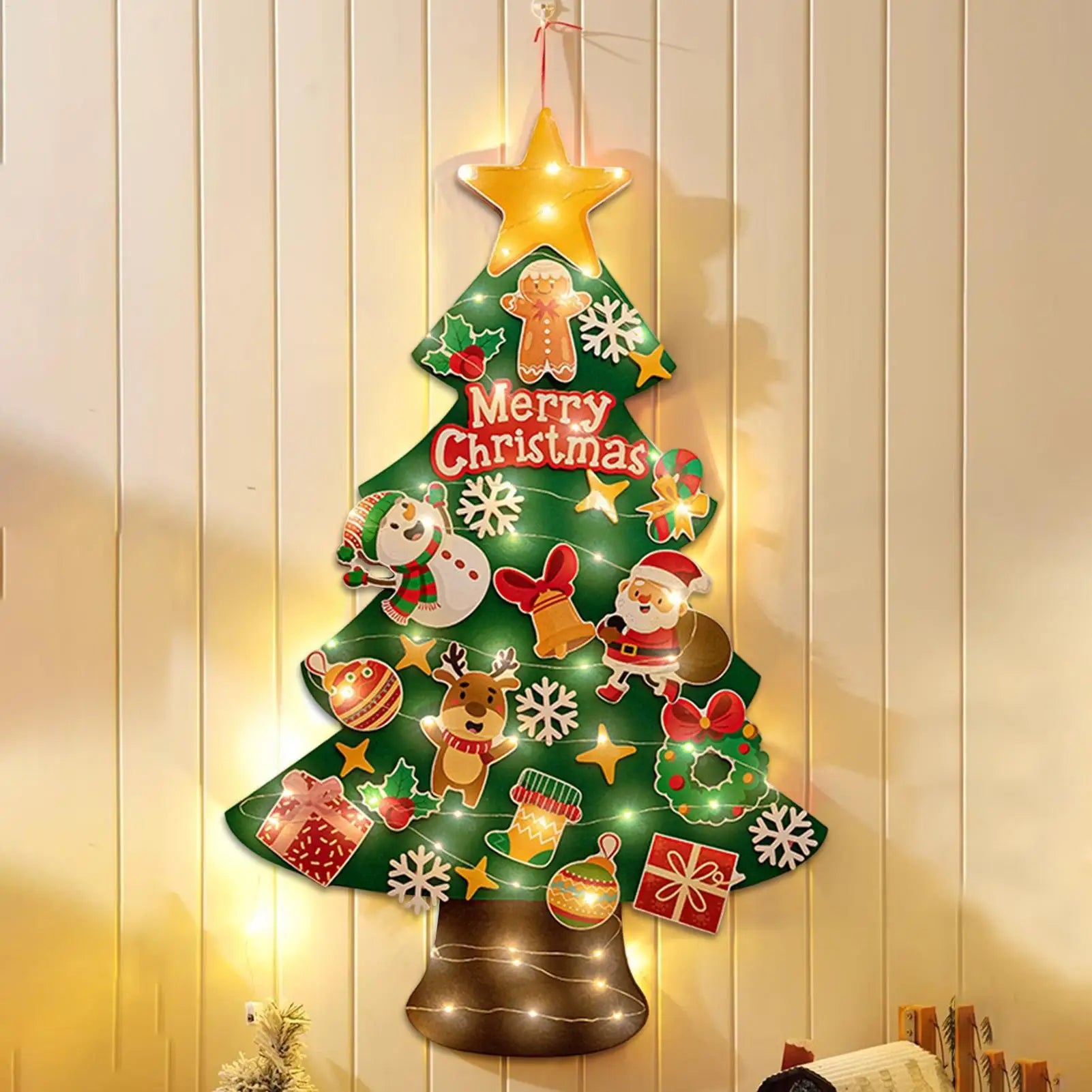 Toddler Felt Christmas Tree 9 8ft Light String LED Pendant Wall