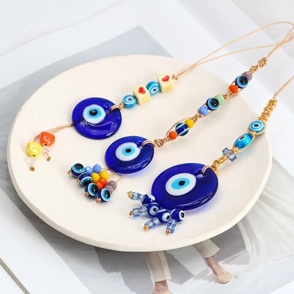 Pendant Colorful Bead Braided Rope Wall Hanging Demon Eye Car Hanger Zpaxo