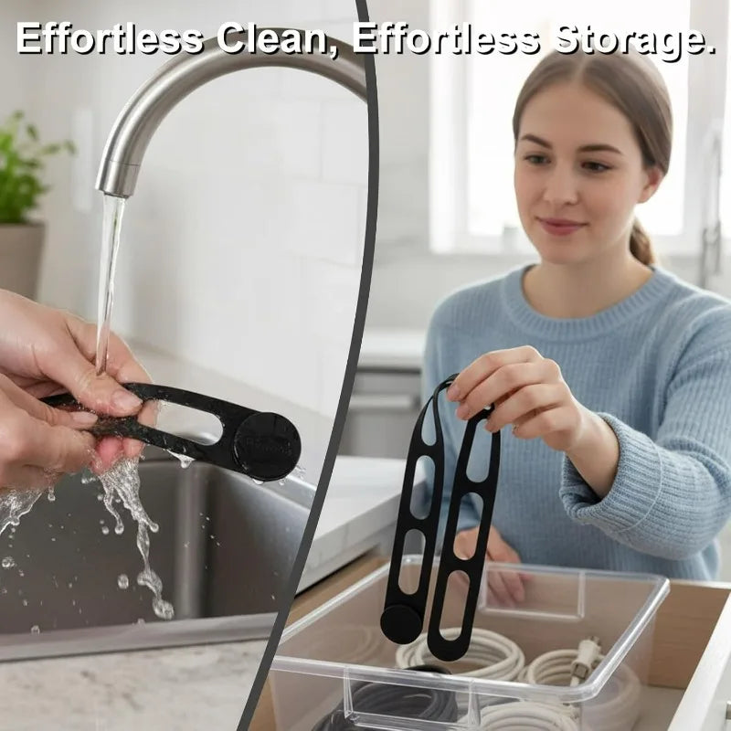 Reusable Silicone Universal Lid Holder Strap Elastic Band Pot Lids