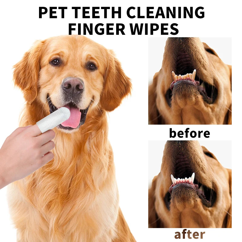 Pet Teeth Cleaning Wipes for Cats & Dogs – Lickable Gloves Pet Dental Wipes Zpaxo