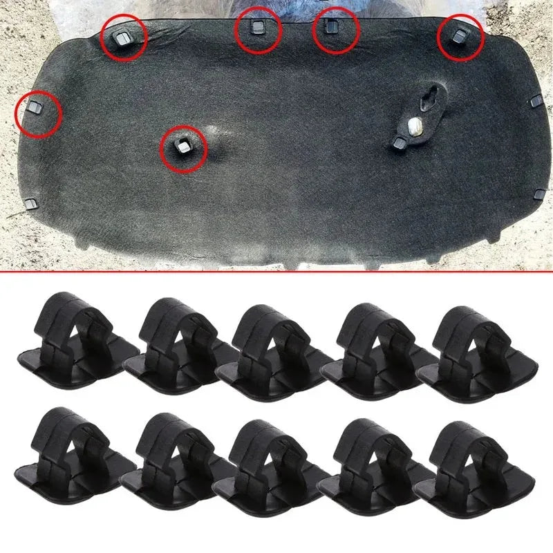 Car Hood Soundproof Cotton Clips – Black Rivet Fasteners VW Skoda