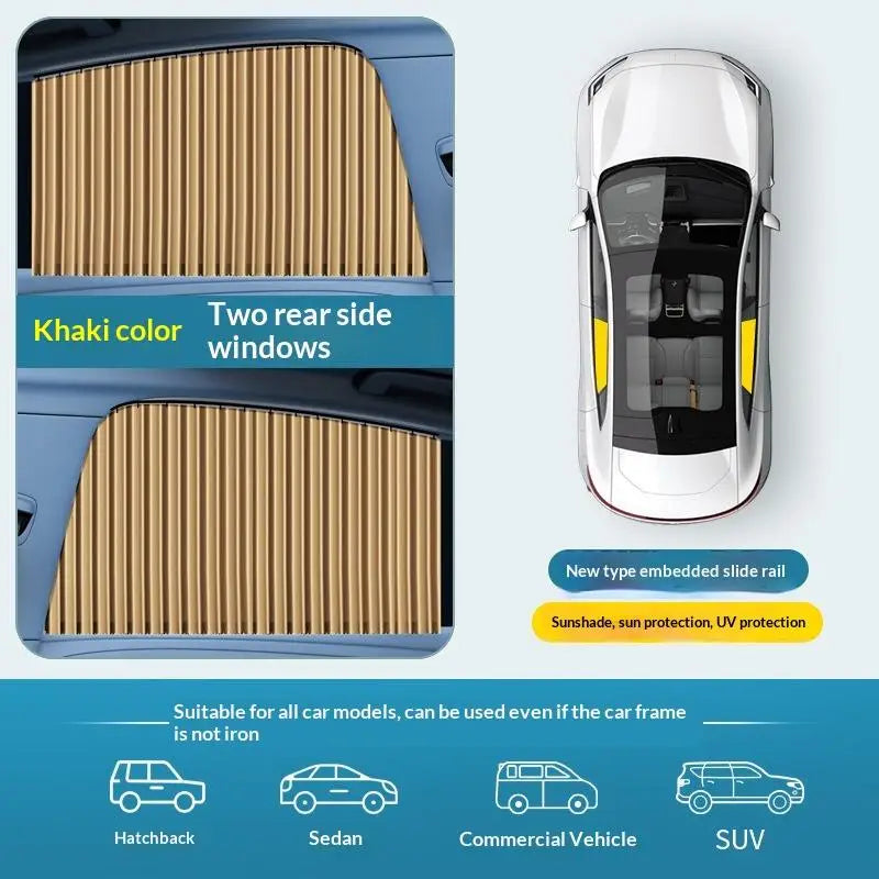 2-Pack Car Side Window Sun Shade – UV Blocking Foldable Curtain