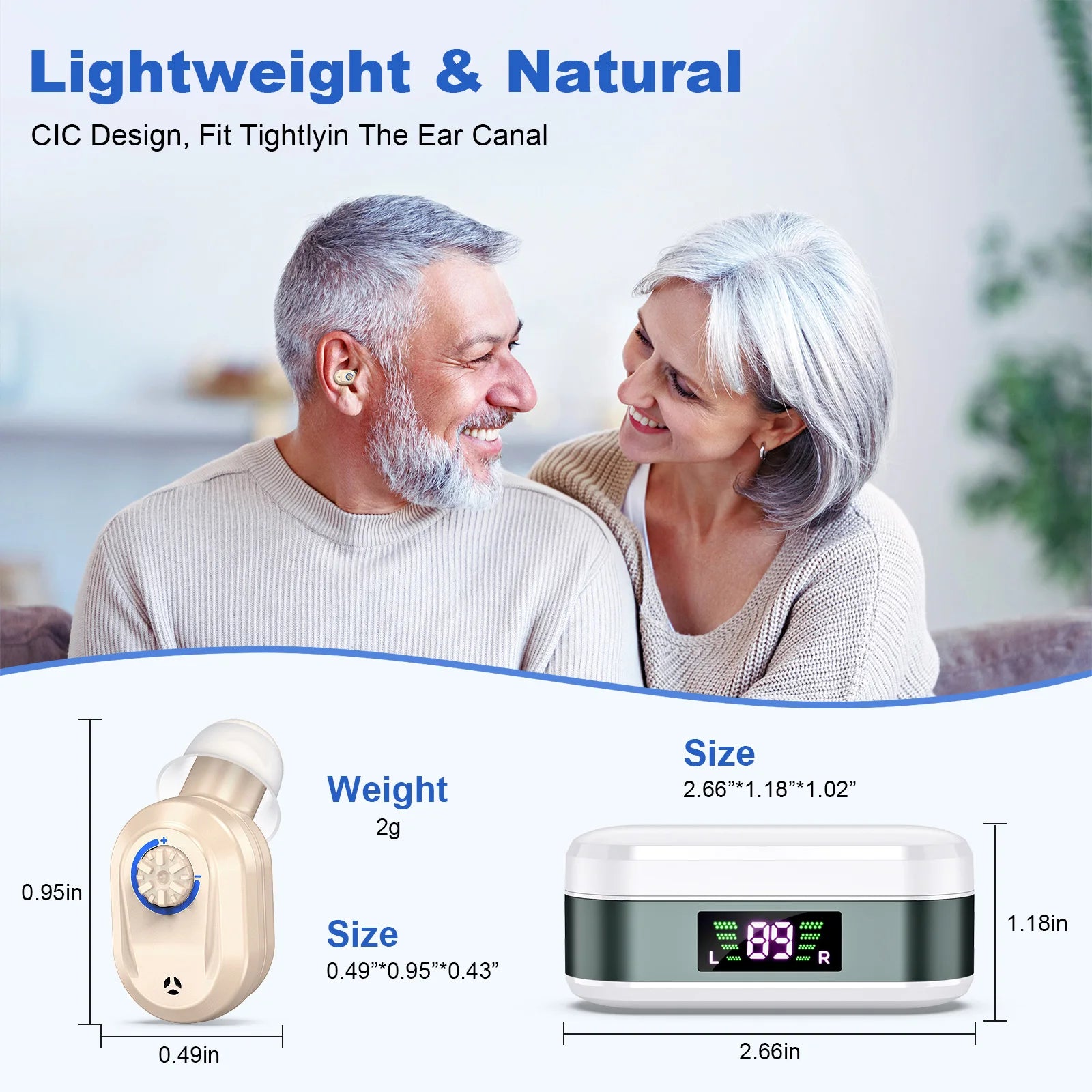 CIC Elderly Hearing Aid Rechargeable Mini Wireless Amplifier