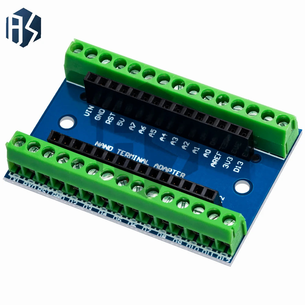 Nano V3.0 Expansion Shield – Full I/O Pin Breakout Board with 5A High-Current Terminal Blocks, 3.3V/5V Logic Selector Zpaxo