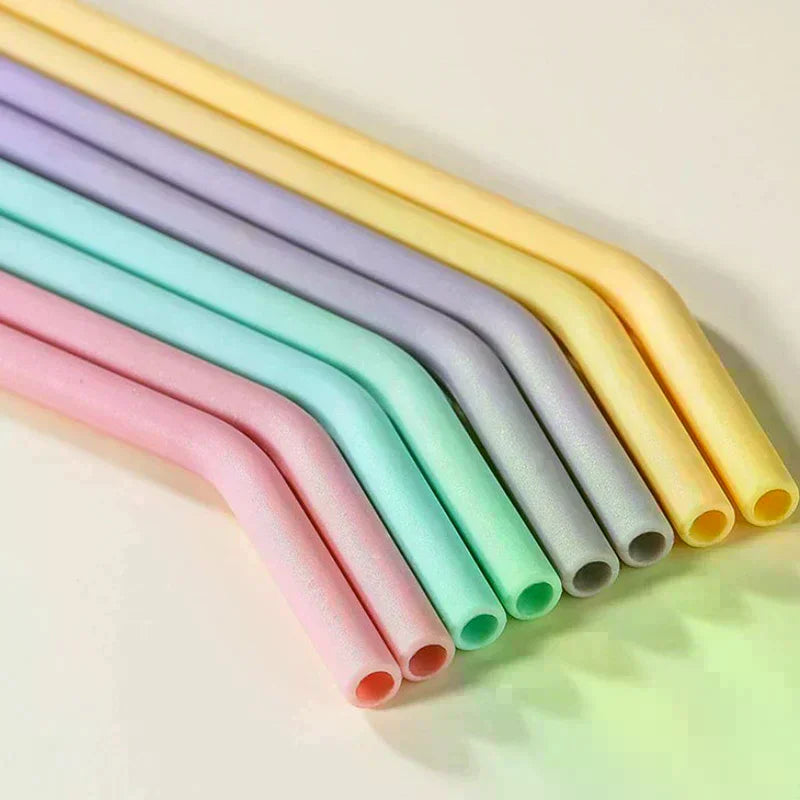 Children Drinking Water Drinks Juice Curved Straws Reusable Cocktail Zpaxo