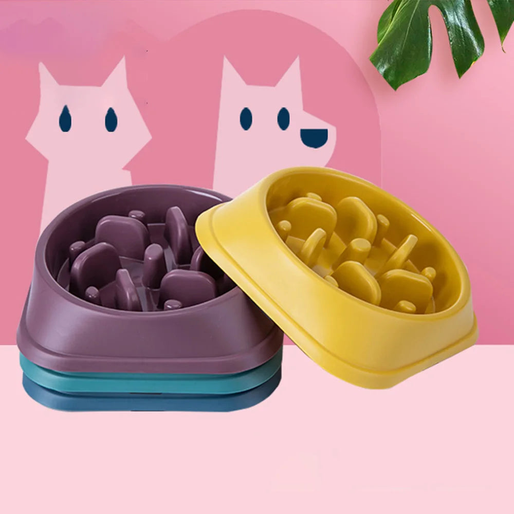 Pet Dog Slow Feeder Bowl Non Slip Puzzle Anti-gulping Slower Food Zpaxo