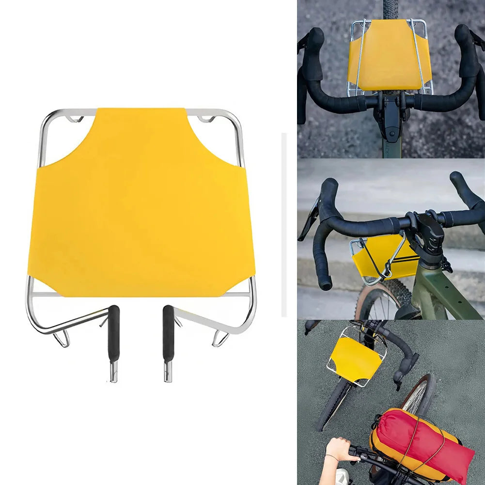 Folding Bike Front Bag Carrier Metal Basket Rack MTB Road Bicycle