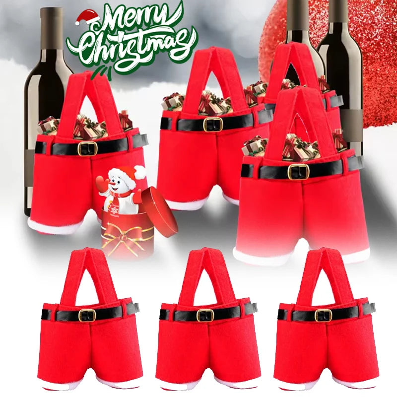 Merry Christmas Supports Candy Wine Bottle Holder Santa Claus