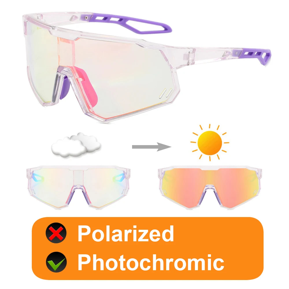 Toptrek Polarized Cycling Sunglasses Photochromic Bike MTB Driving Men Women Glasses Outdoor Sport Hiking Riding Fishing Eyewear Zpaxo GLA02 Photochromic