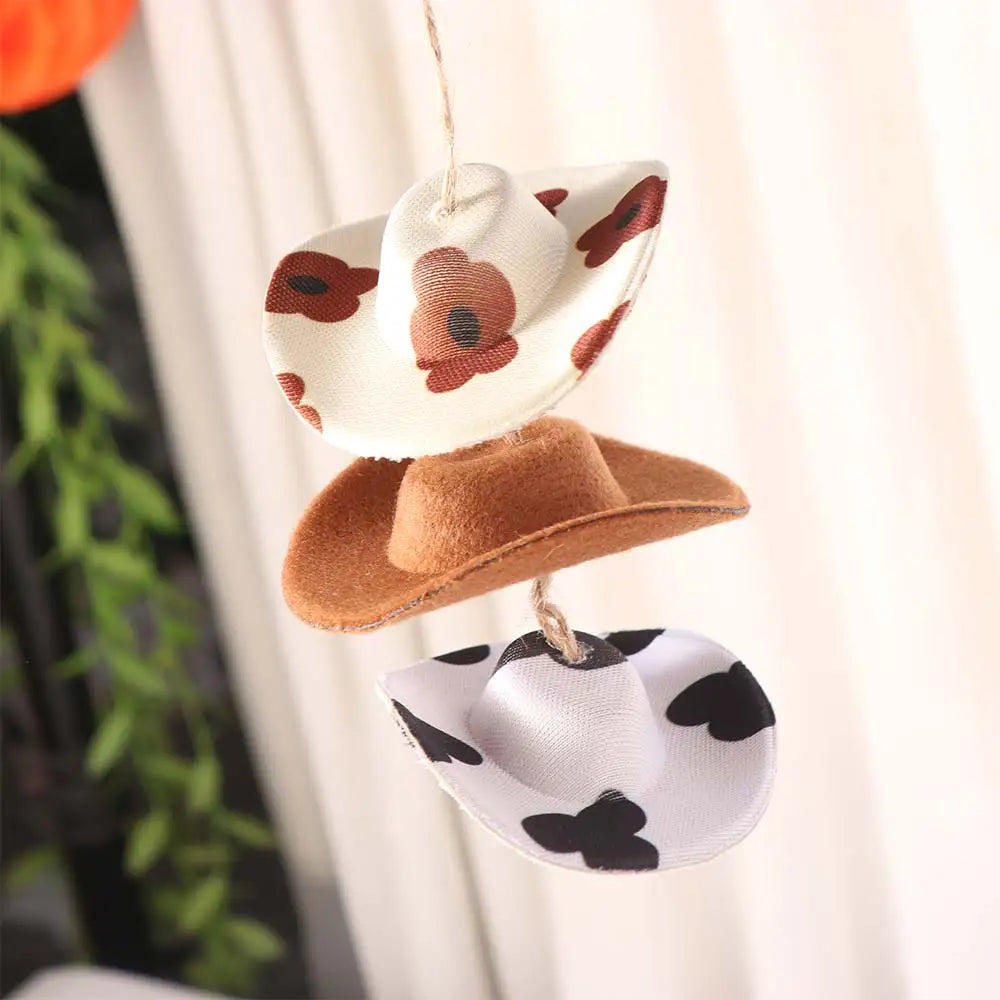 Mini Cap Car Pendant Cow Pattern Cute Rearview Mirror Hanging Zpaxo