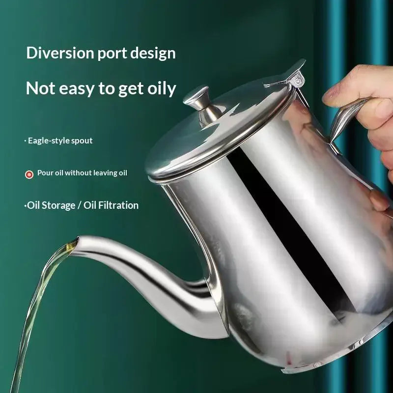 Filter Oil Pot Stainless Steel Household Leak-proof Wine Pot Pouring Oil Bottle Seasoning Tank Kitchen Supplies Oz Pot Oil Tank Zpaxo