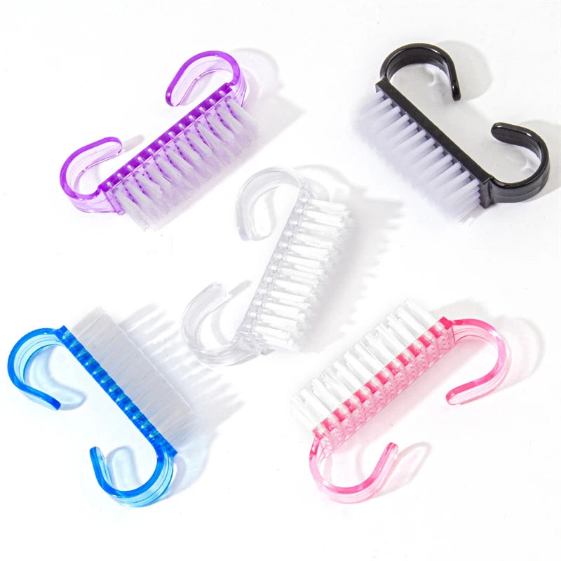 1/10pcs Acrylic Nail Brush Pink Blue Purple Remove Dust Plastic Cleaning Nail Brushes Nail Art Manicure Soft Remover Tools Zpaxo