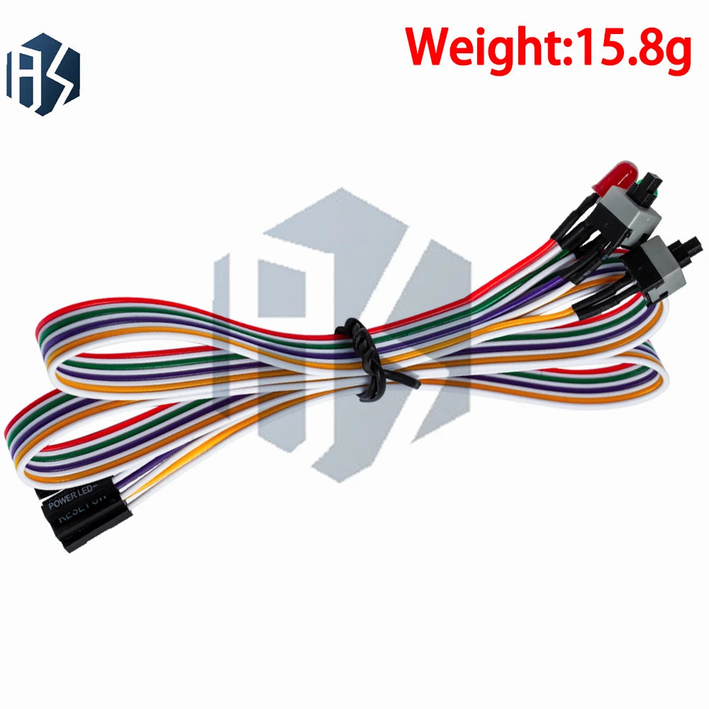 1PCS 65cm PC Motherboard Power Reset Switch Cable, LED Indicator ON/OFF Front Panel Wire Zpaxo