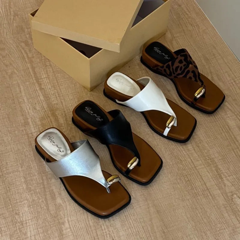 Platform Wedges Heel Clip Toe Women Slippers Concise Dress Street