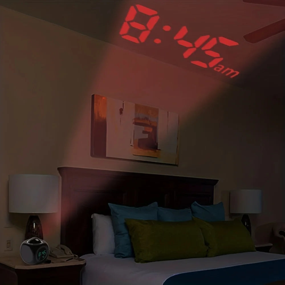 Digital Projection Alarm Clock LED Projector Temperature Display