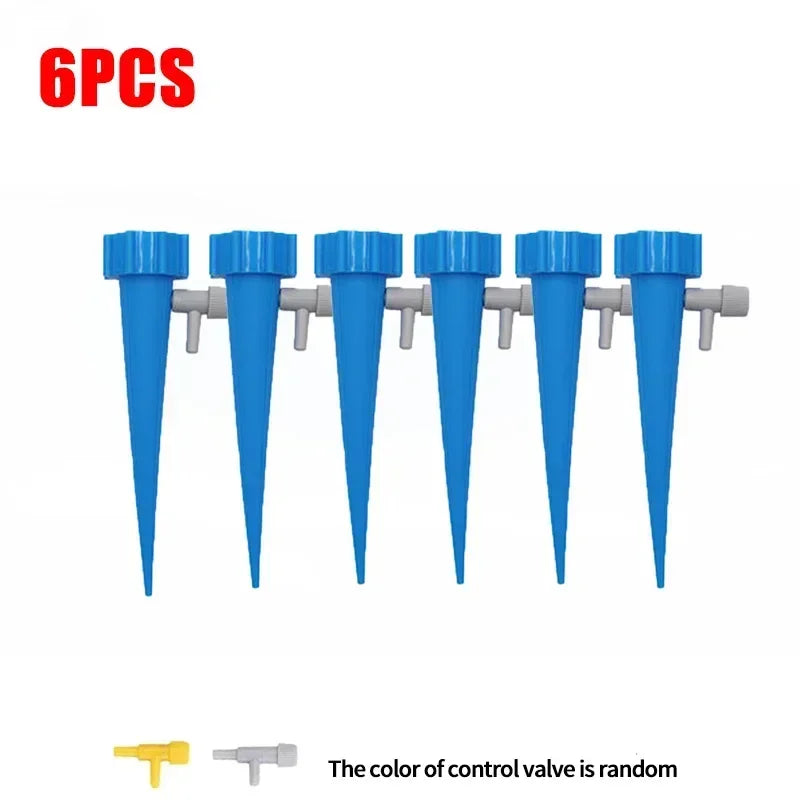 Automatic Drip Irrigation System Self Watering Adjustable for Flower Plants Greenhouse Garden Auto Water Dripper Device Zpaxo 6PCS-Blue