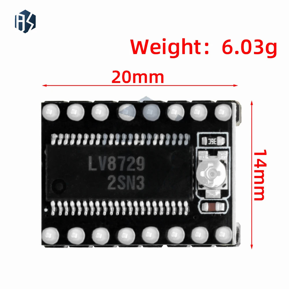 LV8729 Stepper Motor Driver 128 Microsteps 3D Printers Heatsink Zpaxo