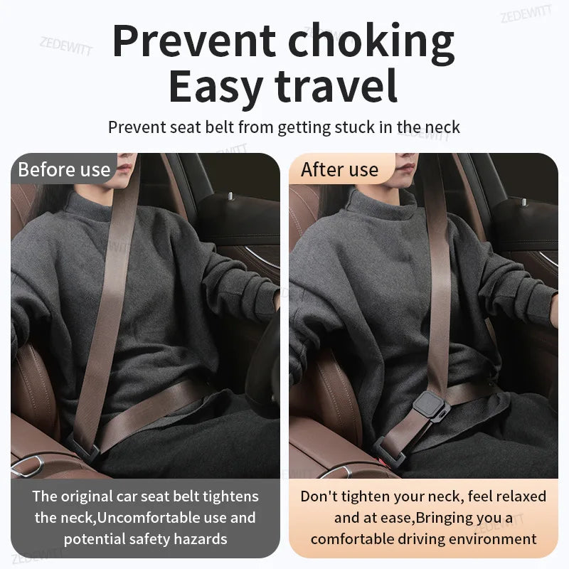 Anti-Slip Seatbelt Adjuster Clip – Shoulder & Neck Comfort