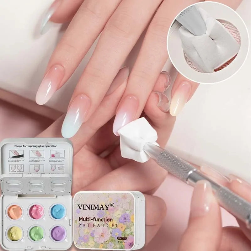 6 Colors Cushion Gradient Painting Gel Pink Ombre Nail Pat Patting Gel UV/LED Blush Blooming Aura Manicure Gel Nail Polish Tools Zpaxo