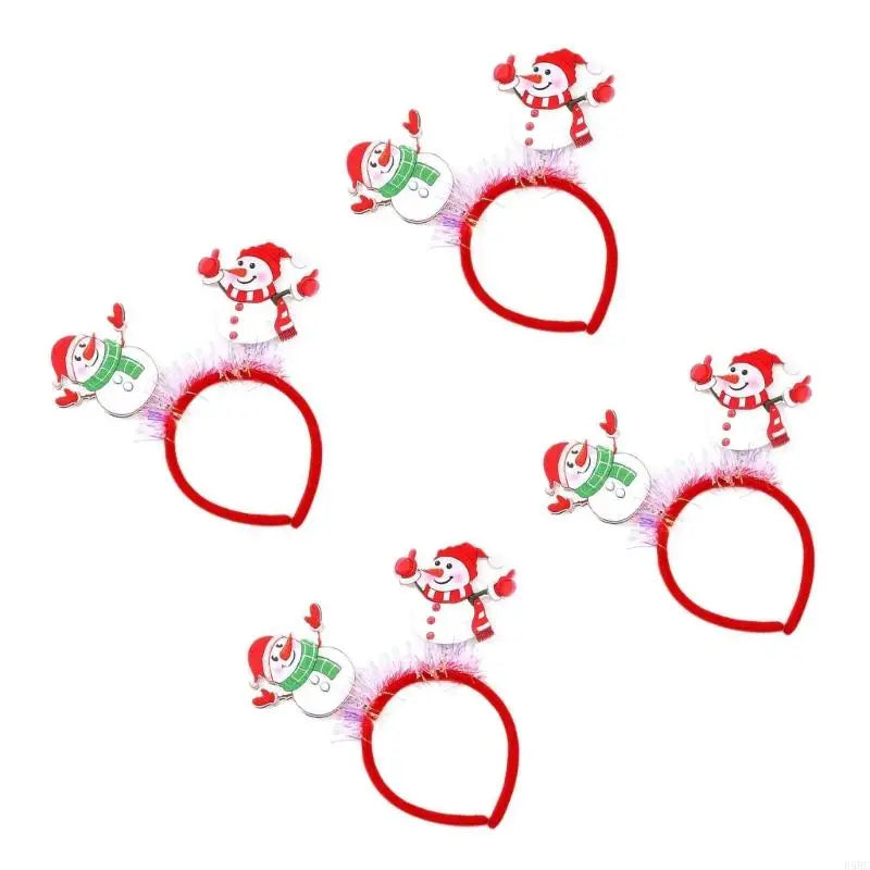 Christmas Party Headband Elastic Santa Snowman Deer Plastic Hair