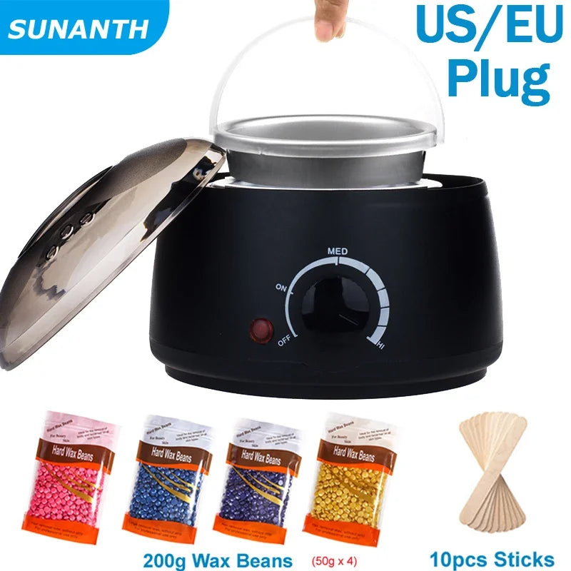 Portable Hair Removal Wax Melting Machine Kit & Wax Beans Wax Hair Removal Kit Zpaxo