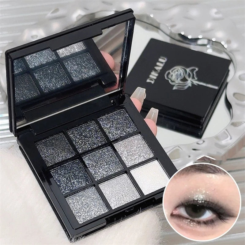 Dark Rose Eyeshadow Palette Black Eye Makeup Palette Long Lasting Glitter Eye Shadows Korean Party Cosmetics Make Up Palette Zpaxo