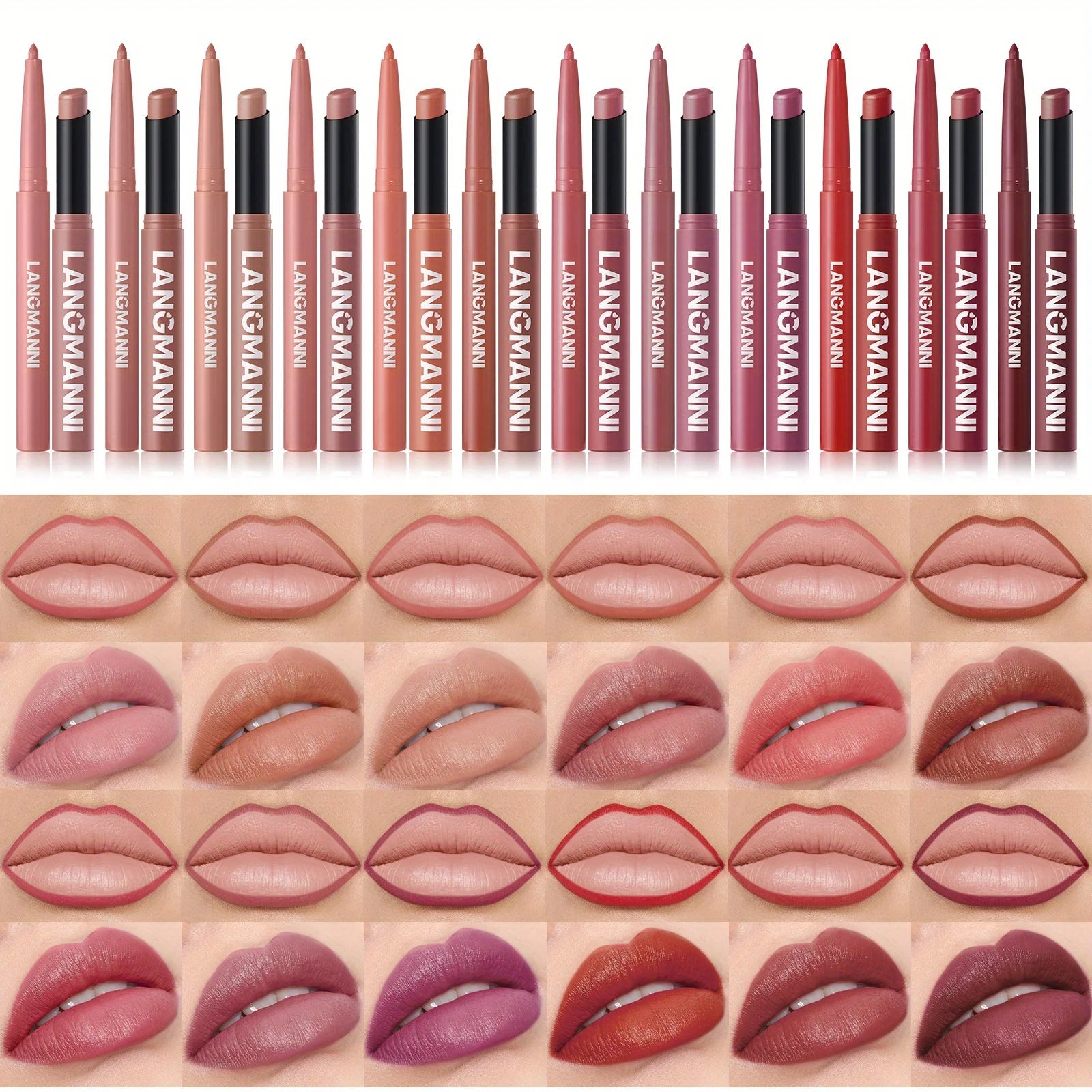 Oblique Rotating Matte Lipstick Lasting & Matte Lip Liner 2 Combination Set Zpaxo