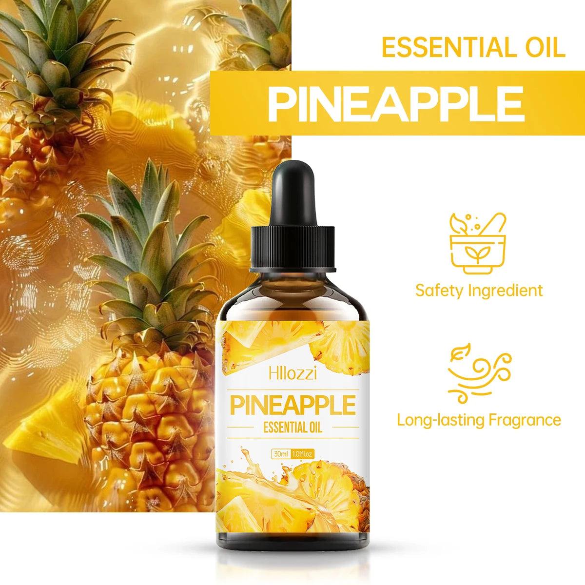 Pineapple Facial Oil deeply nourishes, fresh fruity scent, for skin care, reduces dry hair, suitable for dry hair, unisex Zpaxo