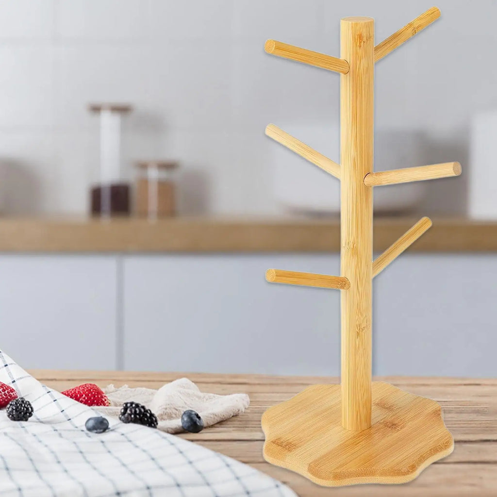Wooden Tree Shape Pretzel Display Stand Donut Sausage Organizer Space