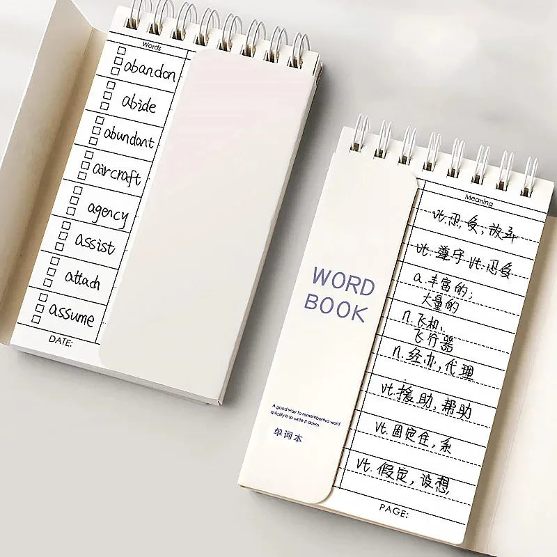 Pocket Vocabulary Memory Book, English German French Spanish Language Word Book, Personalized Planning & Learning Aid,Easy Carry Zpaxo