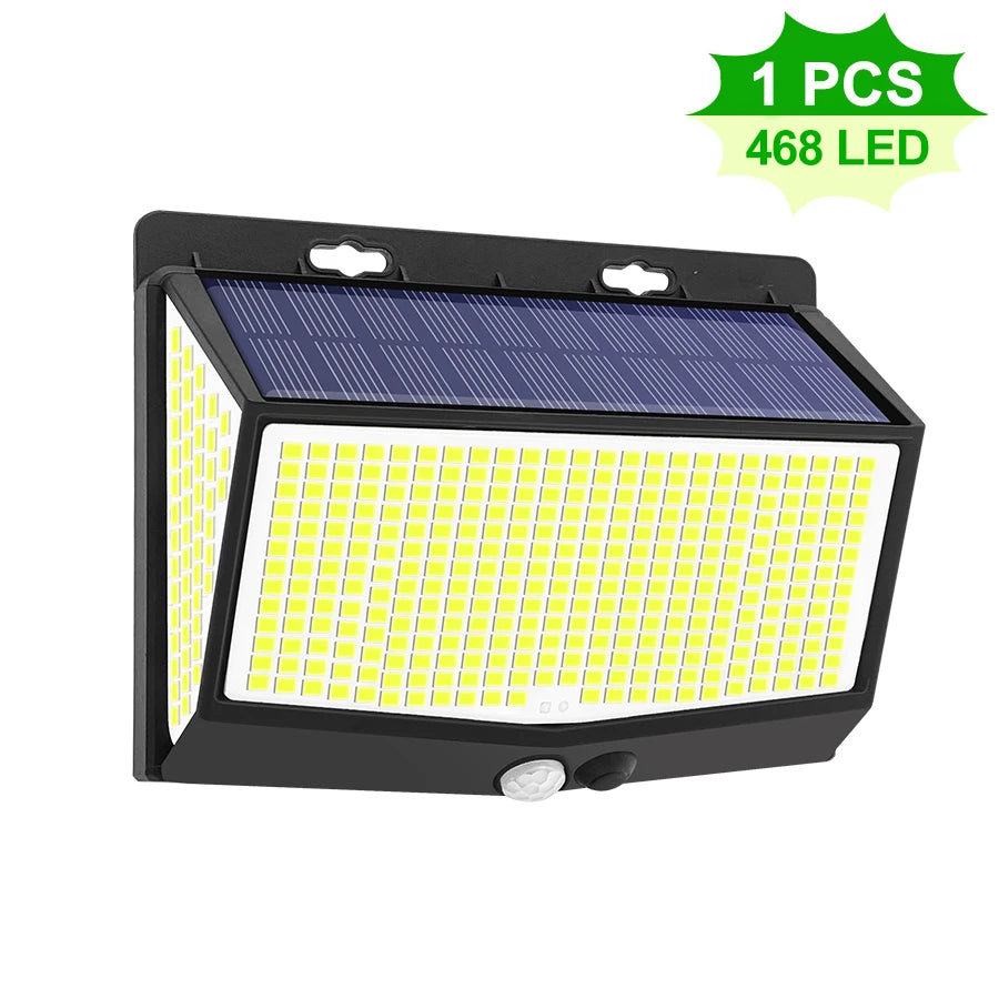 138/468/238 LED Solar Light Outdoor Waterproof For Garden Powered Sunlight Street Wall Light Security Lighting 3 Mode Zpaxo 468LED-1PC