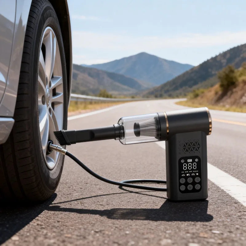 2-in-1 Wireless Car Vacuum & Smart Tire Inflator | Digital Display