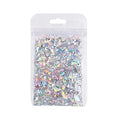 Aurora Nail Glitters Laser Silver Iridescent Glitter Chunky Sparkly Zpaxo WHITE