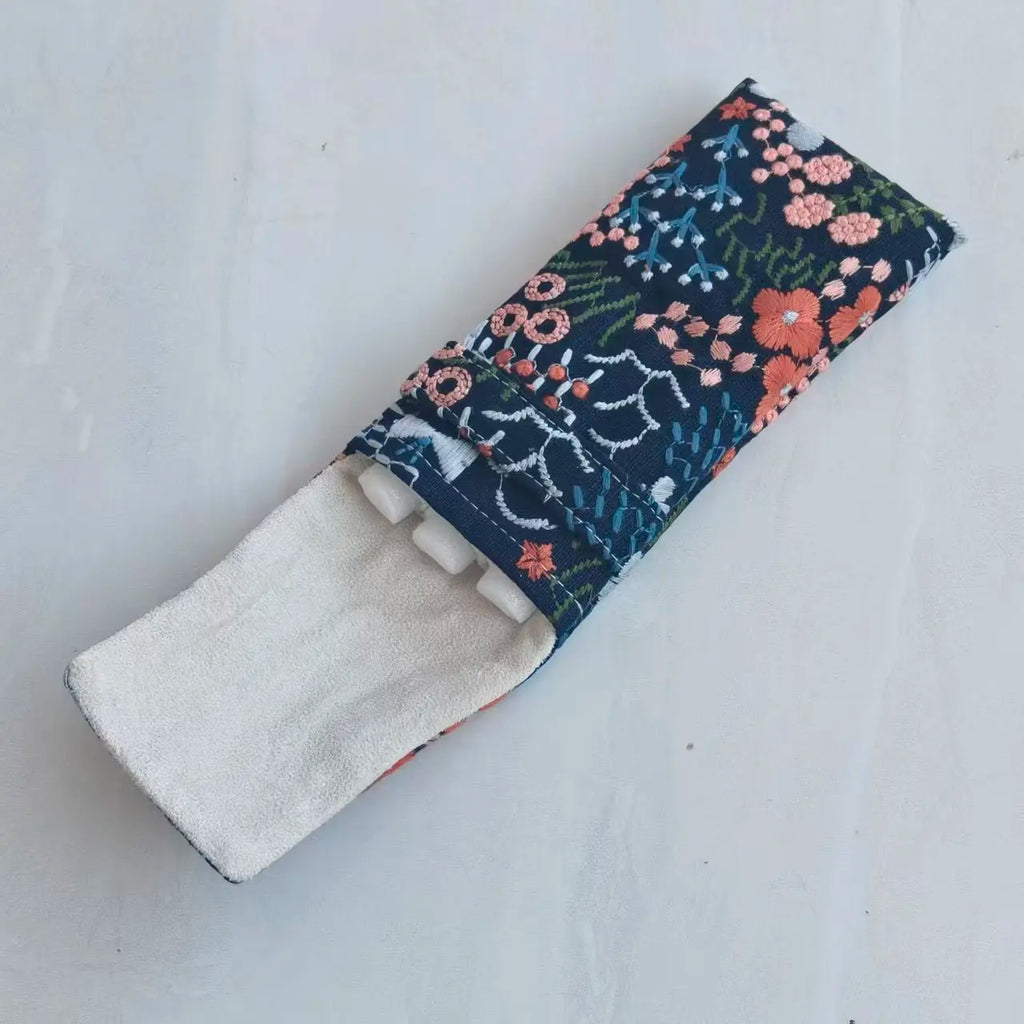 Chinese Style Pen Bag 3 Pen Set Portable Pen Bag Simple Pen Bag Protective Bag Portable Storage Flannel Zpaxo 3konglansecixiu