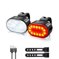 USB Rechargeable Bike Light Set – Front & Rear, 4 Modes