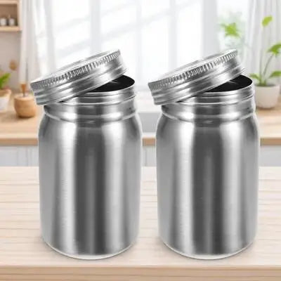Stainless Steel Mason Jars Multi-functional Rustproof Cups Lid Straw