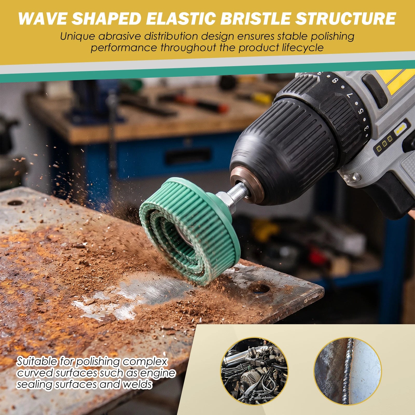 Abrasive Bristle Disc Rust Paint Removal Brush 2 Inch 1/4 Inch Shank Rotary Tool Abrasive Coating Wheel For Drill Metal Polishin Zpaxo