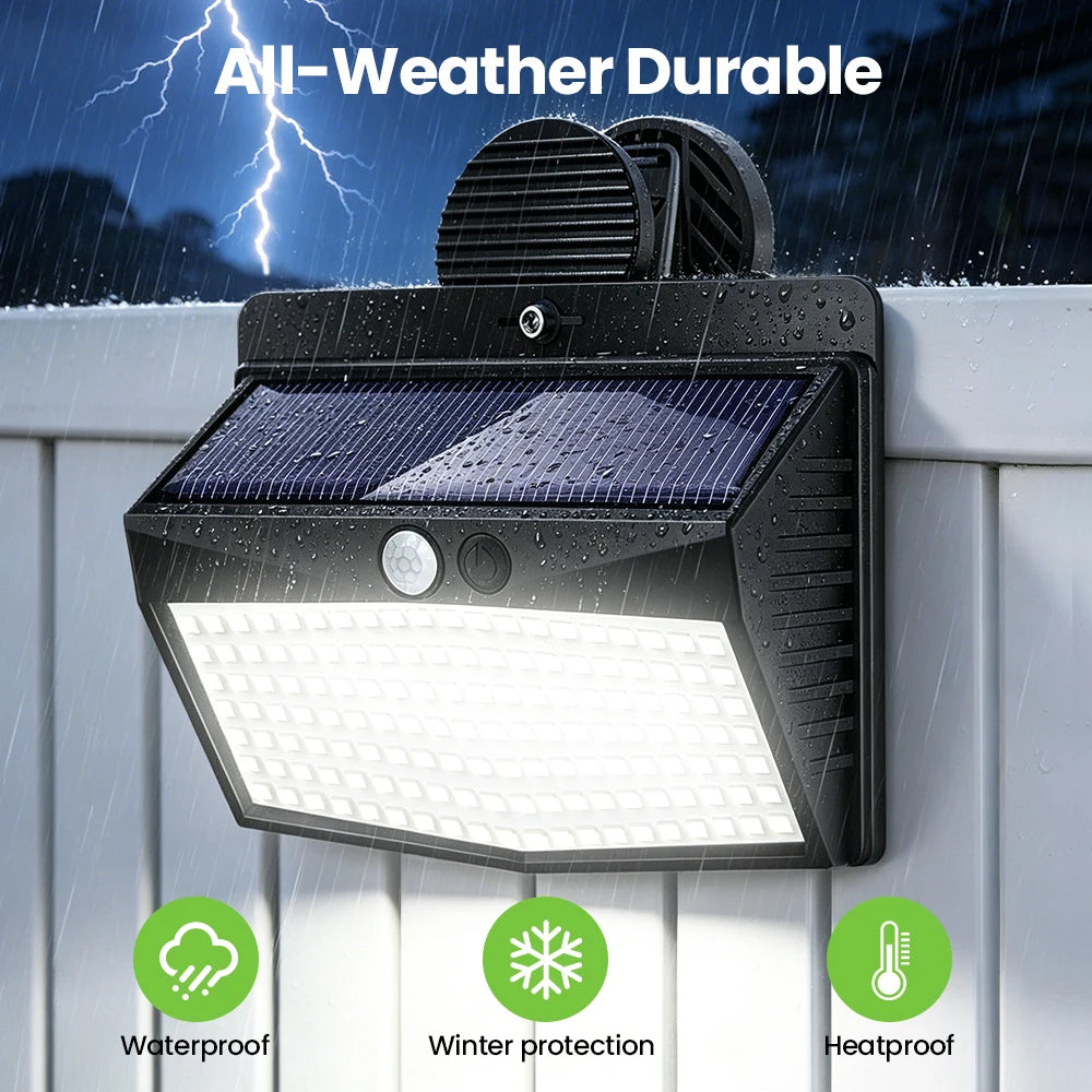 138/176/268 LED Clip On Solar Lights Outdoor Motion Sensor Lights with 3 Modes Solar Security Light Waterproof For Outside Fence Zpaxo