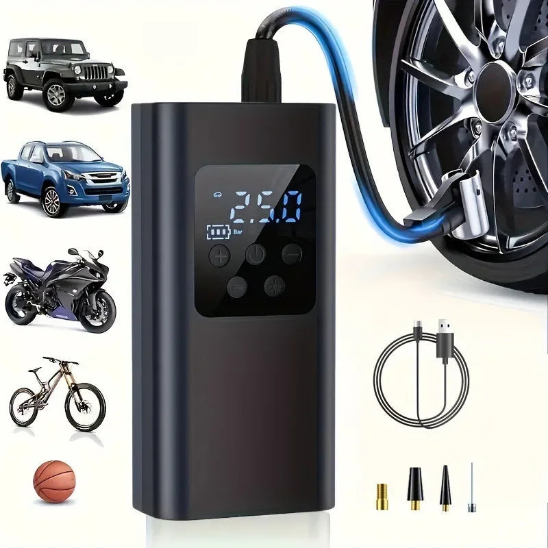 Cordless Smart Tire Inflator Pump Digital Pressure Gauge Auto Zpaxo