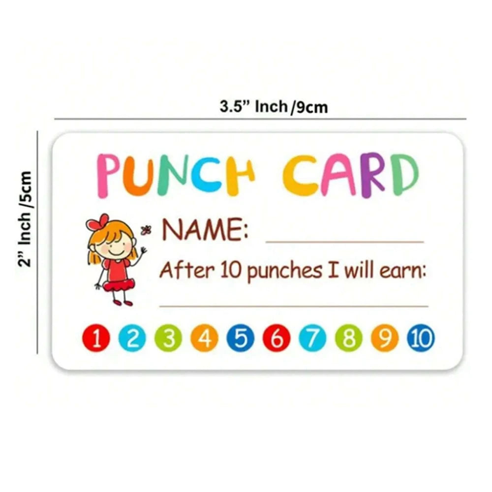 50/100/200Pcs Punch Cards Reward Incentive Card for Classroom Teachers School Student Behavior Motivation Decoration Zpaxo
