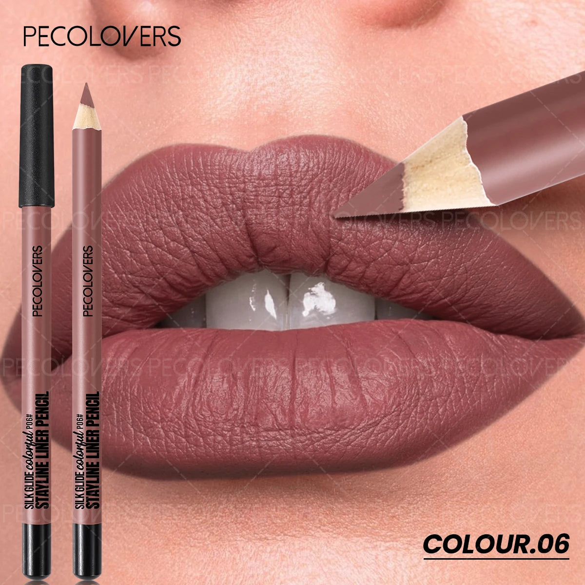 Long-lasting Waterproof Lip Liner Pencils No Cup Staining Smudging Zpaxo 06
