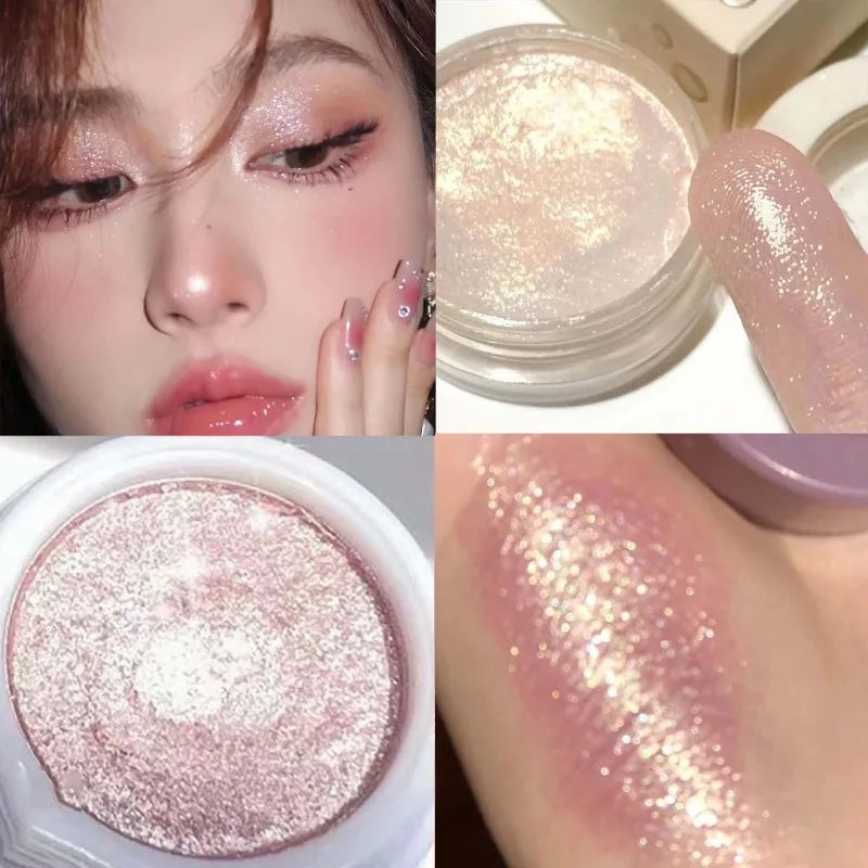 Monochrome Glitter Eyeshadow Gold Shining Brighten Eyes Makeup Long