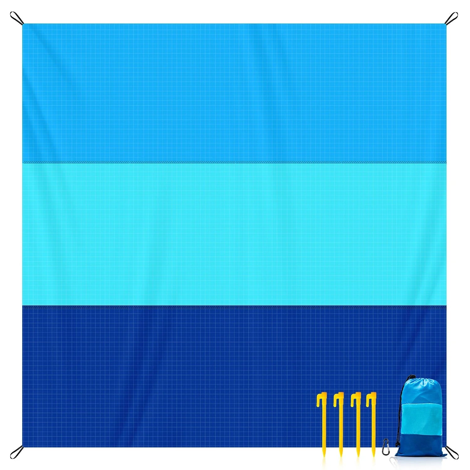 Family Size XL Beach Mat Sand Proof Picnic Blanket Portable Camping Tarp Waterproof Outdoor Rug for 4-7 Persons Hiking Zpaxo