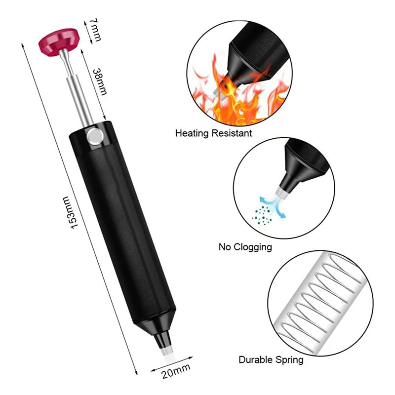 1Pc Aluminum Desoldering Pump Soldering Sucker Pen Powerful Vacuum Iron Welding Repair Tool For Electronic Component Zpaxo