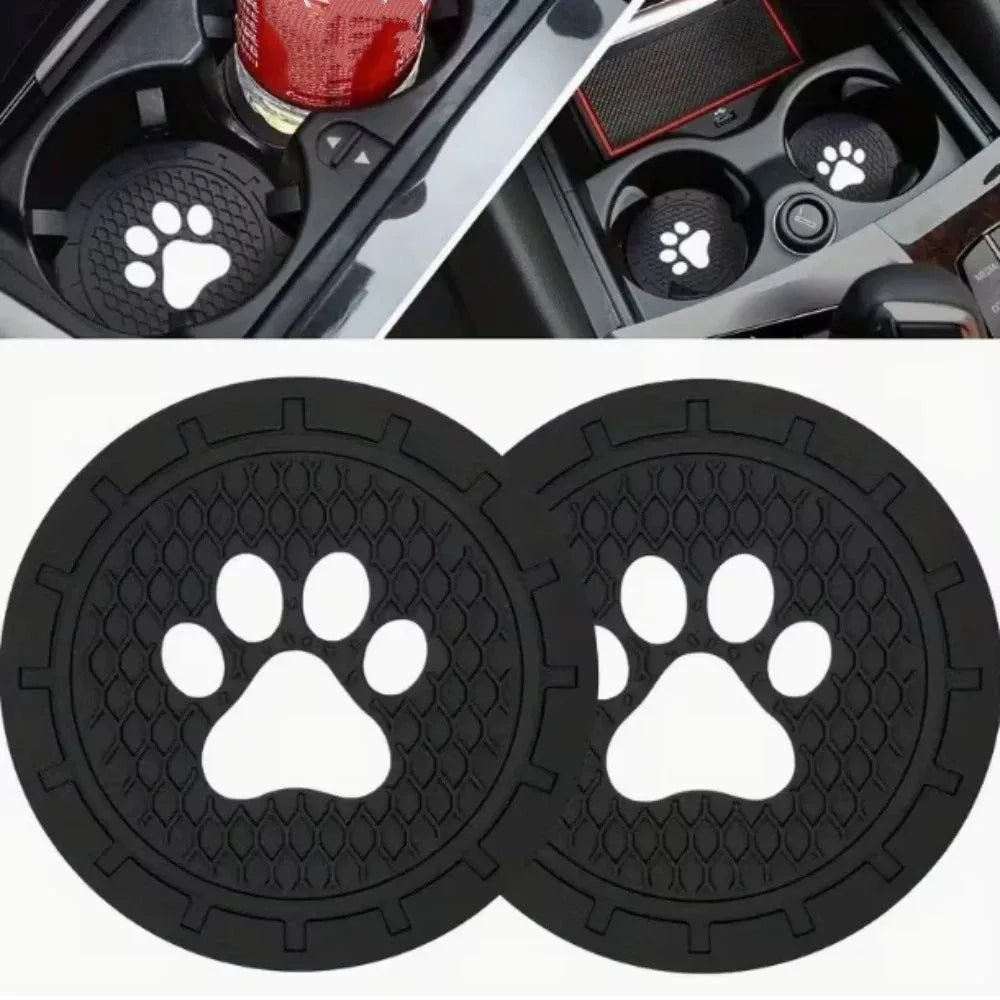 Paw Print Design Car Cup Holder Coaster Strong Wear-resistan Round Zpaxo