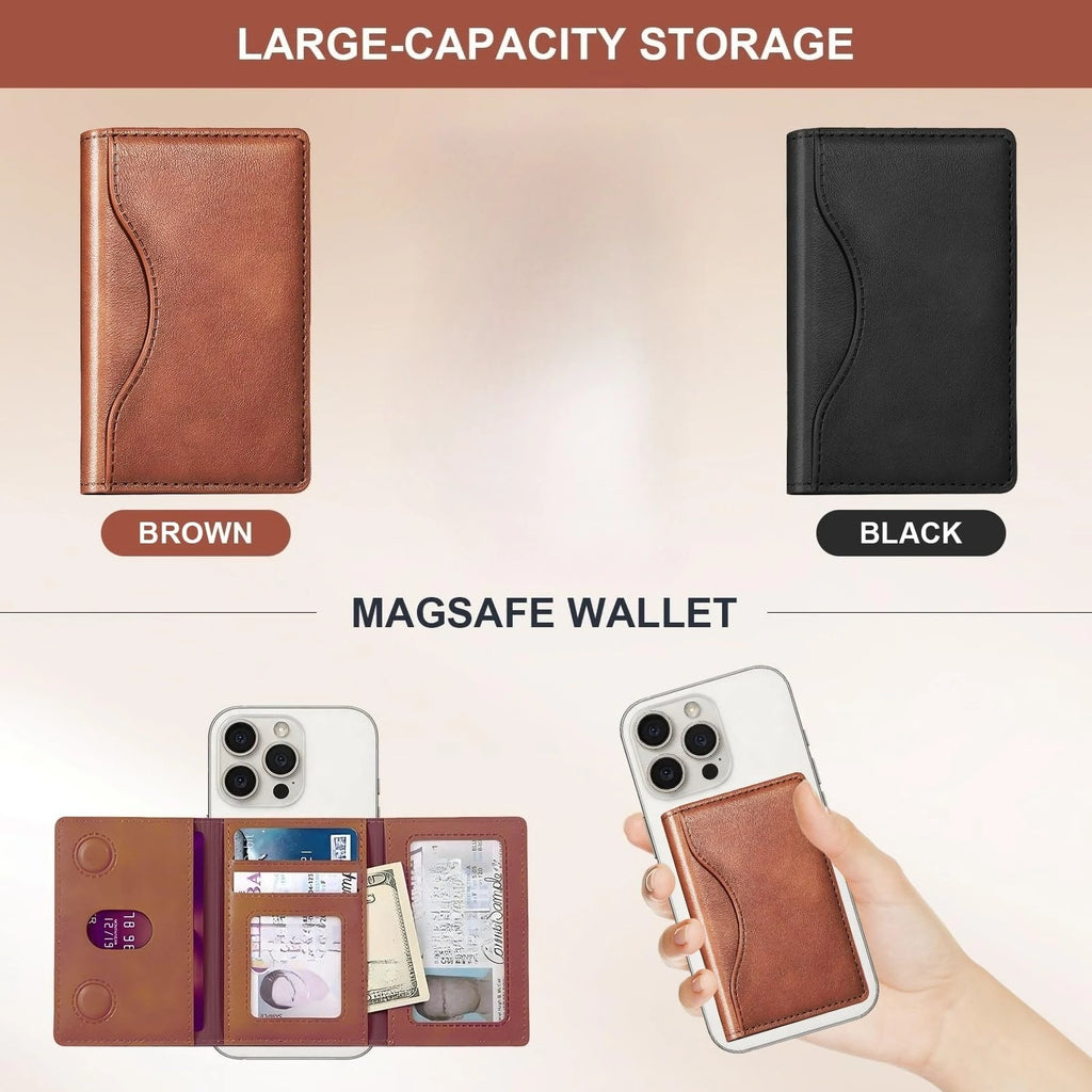 PU Leather Card Holder Both Wallet Multi-card Storage Phone Back