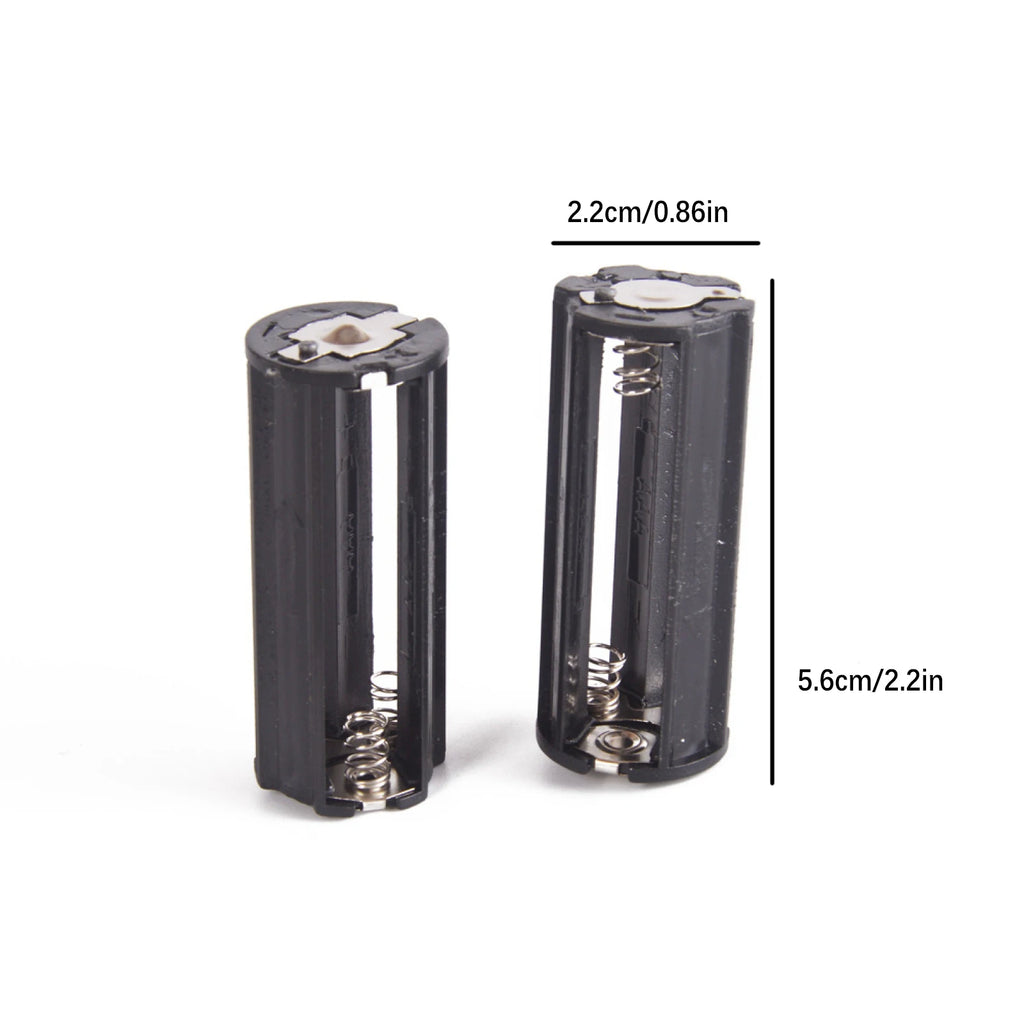 3-AAA Battery Holder Black Plastic Box Cylindrical Case Flashlight